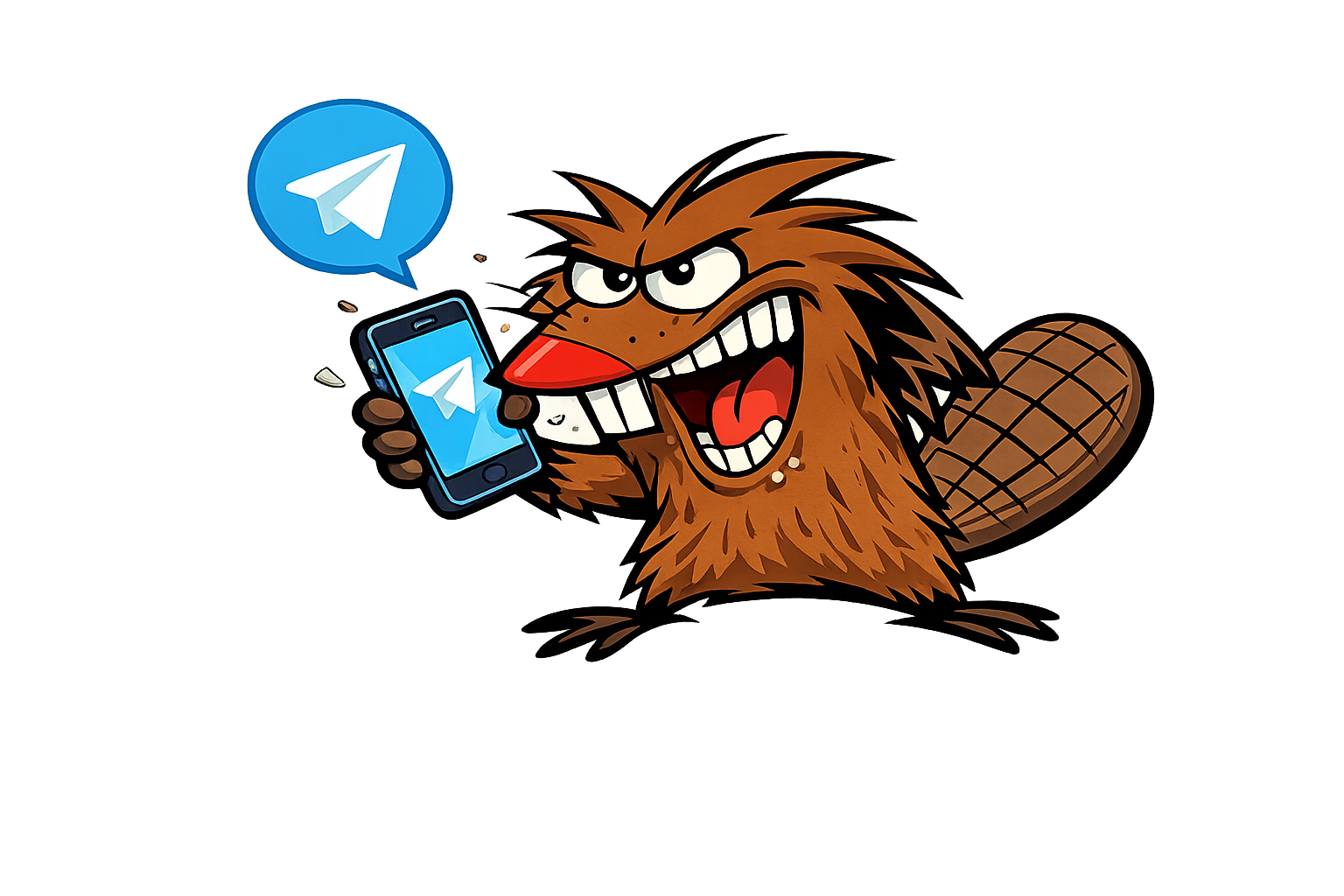 Бобёр с телефоном